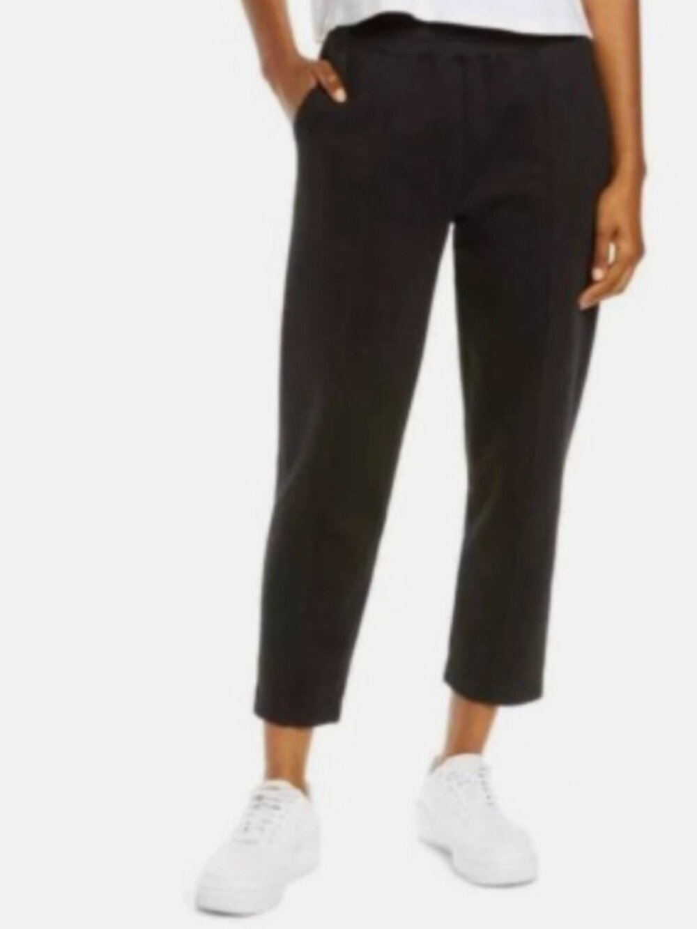 NWT NORDSTROM Zella Cara Ankle Cropped Joggers Black Size Small